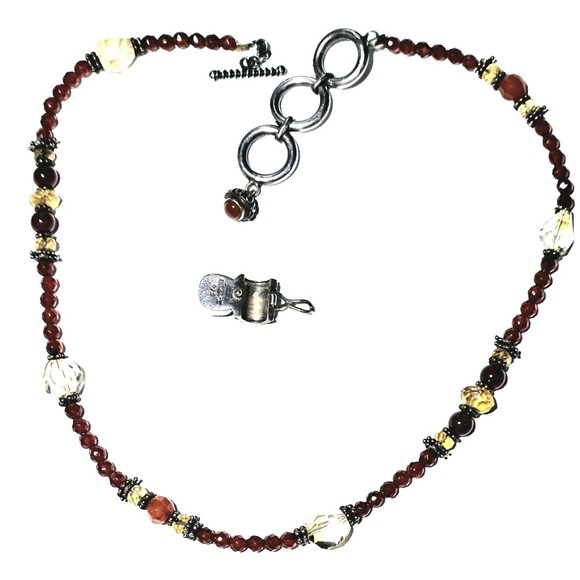 Sterling Artisan Carnelian Beaded Necklace & Pendant Vintage Hand Crafted EUC! - Picture 6 of 8